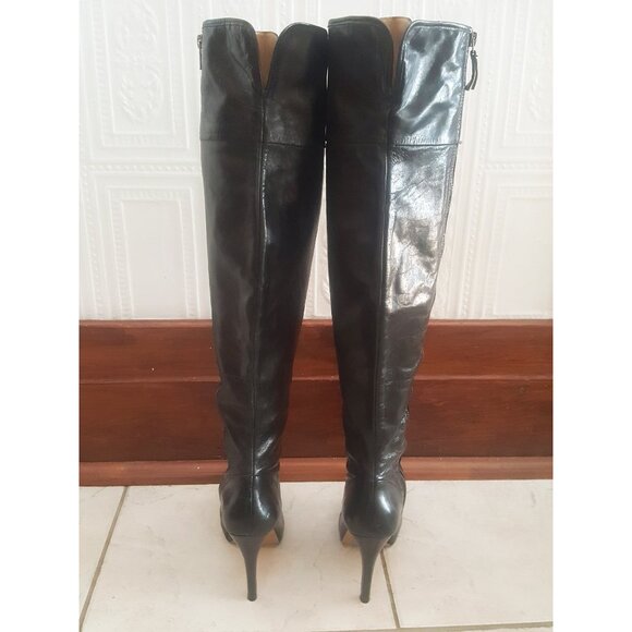 Nine West over the knee laced up leather boots - Picture 4 of 11